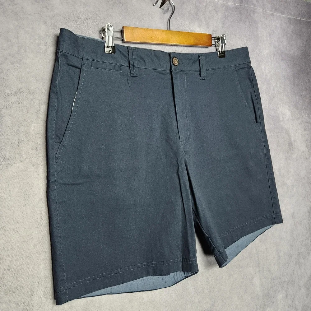 Flag & Anthem Mens Navy Blue Chino Shorts Size 34 CORESH409 Stretch‎ Flat Front